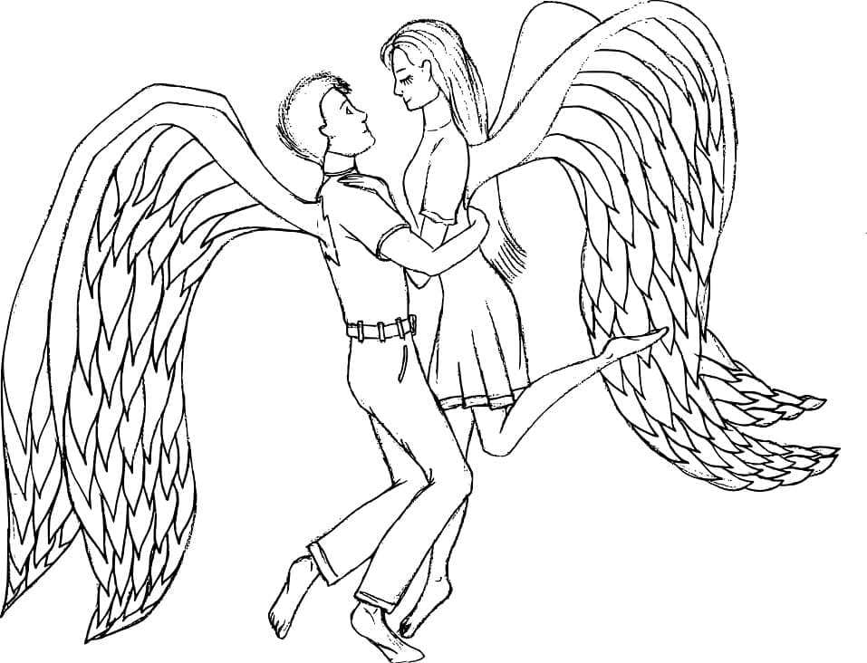 L’Amour de Anges coloring page