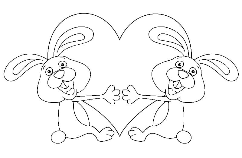 L’Amour de Deux Lapins coloring page