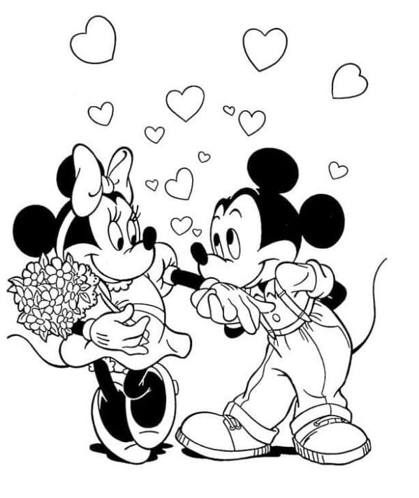 Coloriage L'Amour de Mickey Mouse