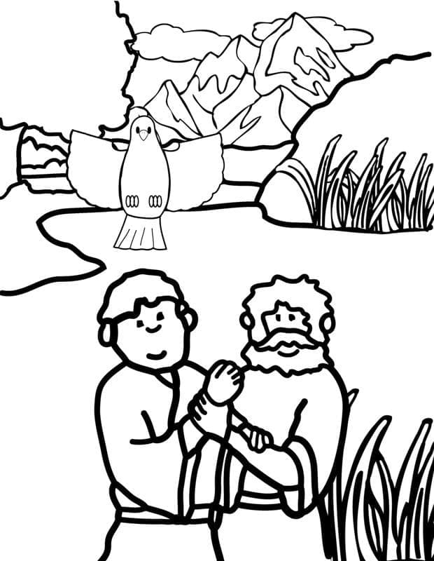 Le Baptême du Christ coloring page