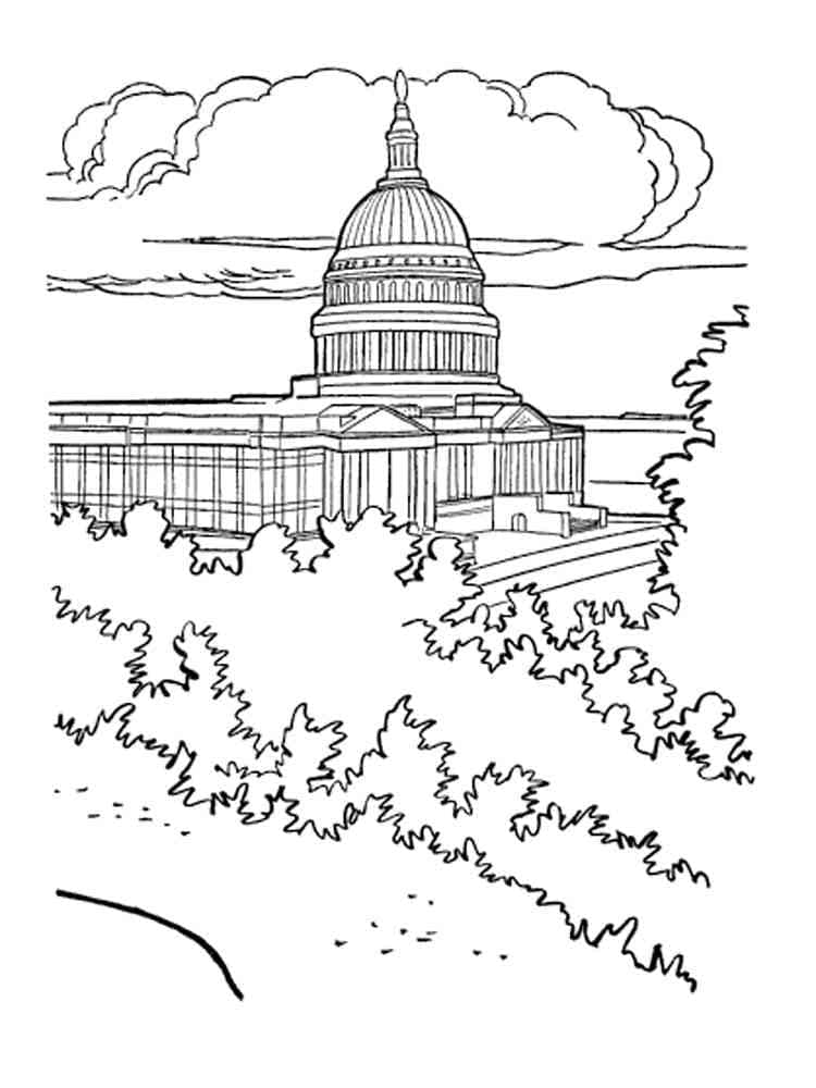 Coloriage Le Capitole des États-Unis