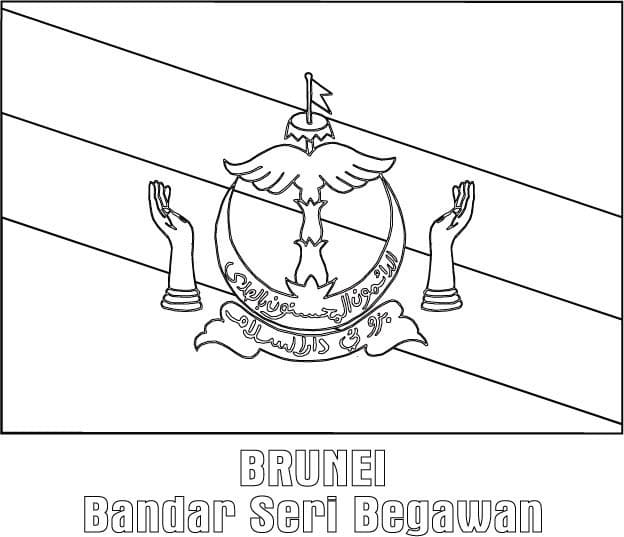 Le Drapeau de Brunei coloring page