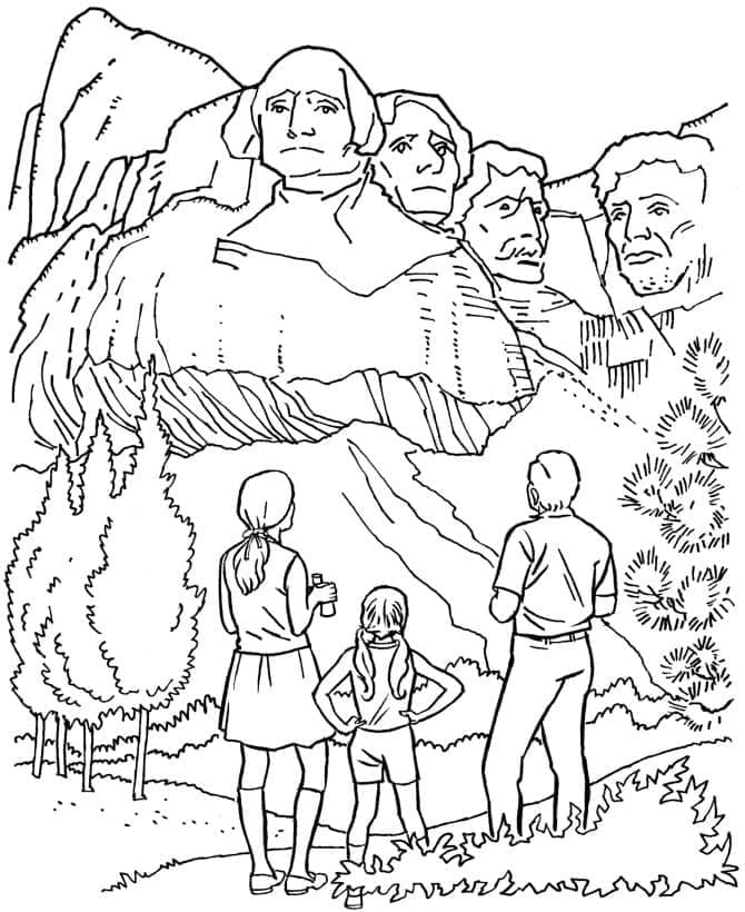 Le Mont Rushmore coloring page