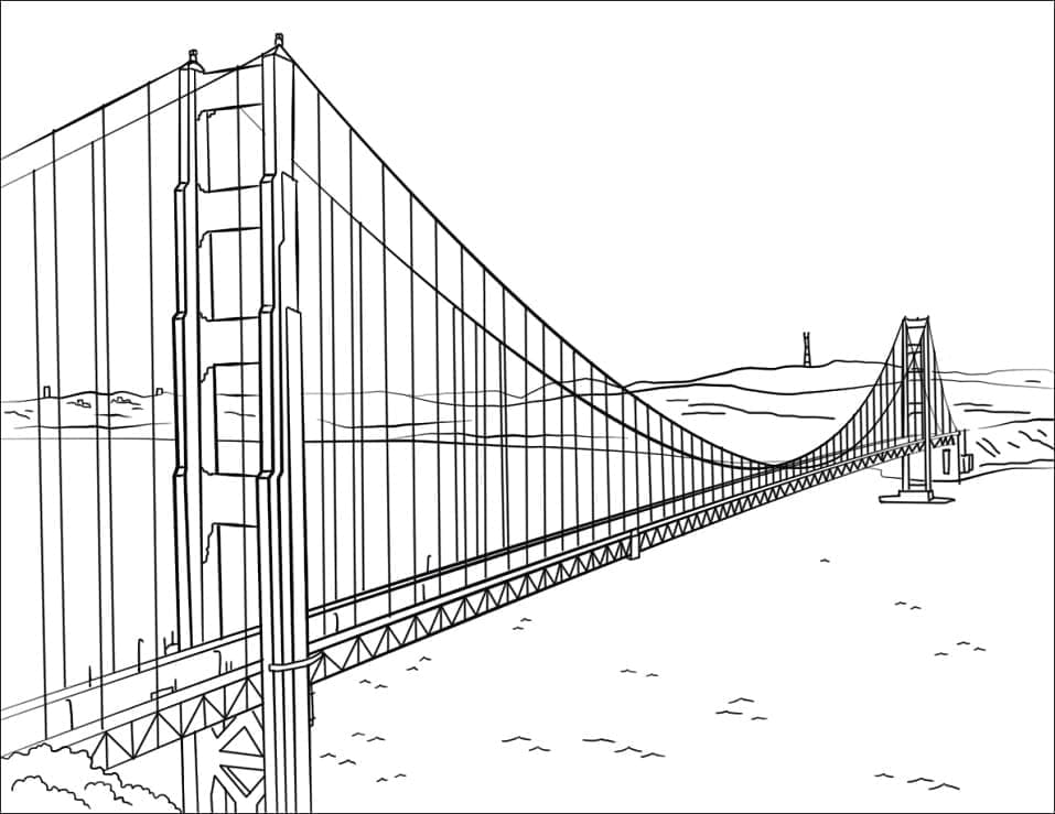 Coloriage Le Pont du Golden Gate