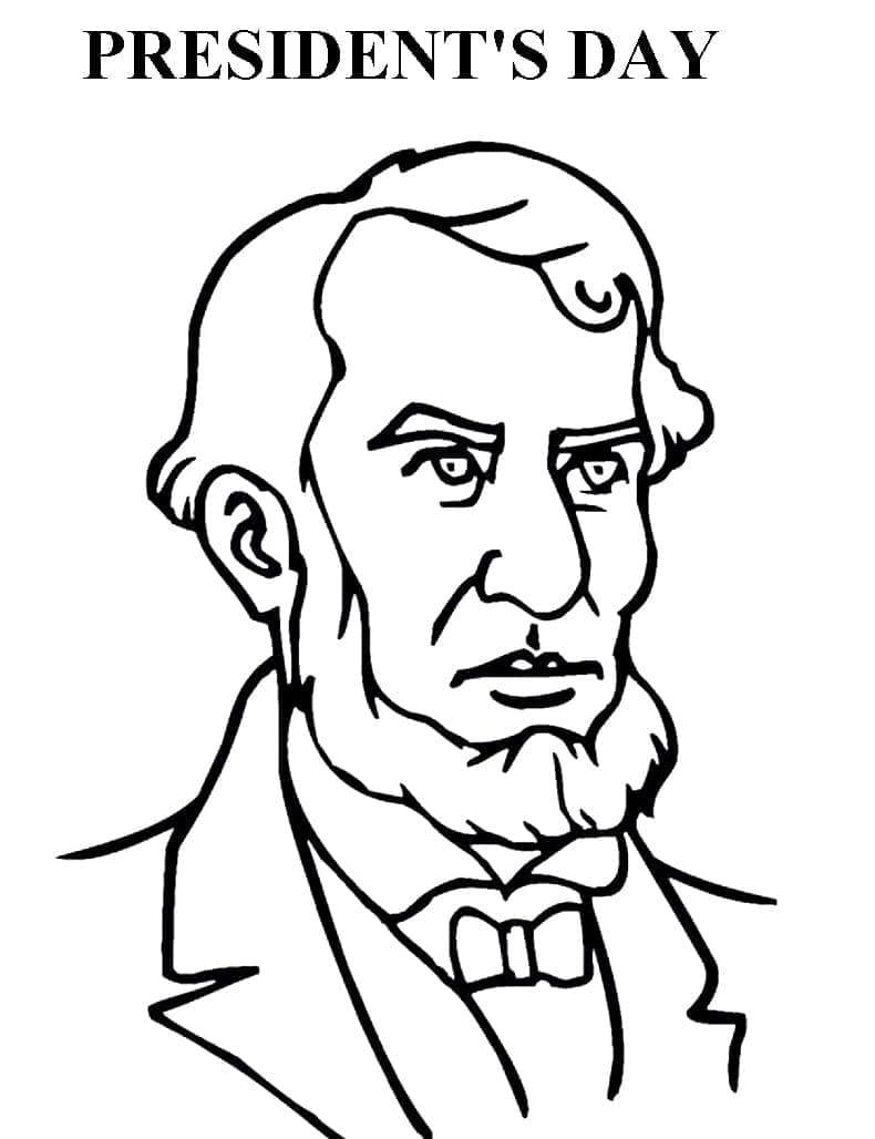 Le Presidents Day coloring page