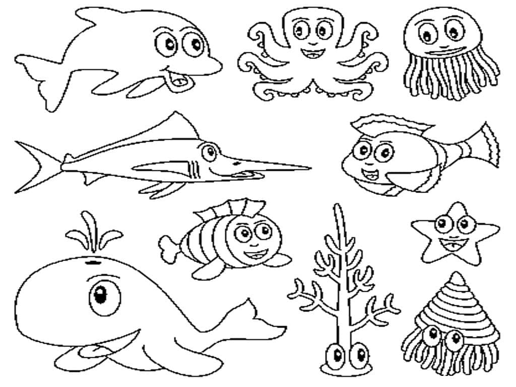 Les Animaux Marins coloring page