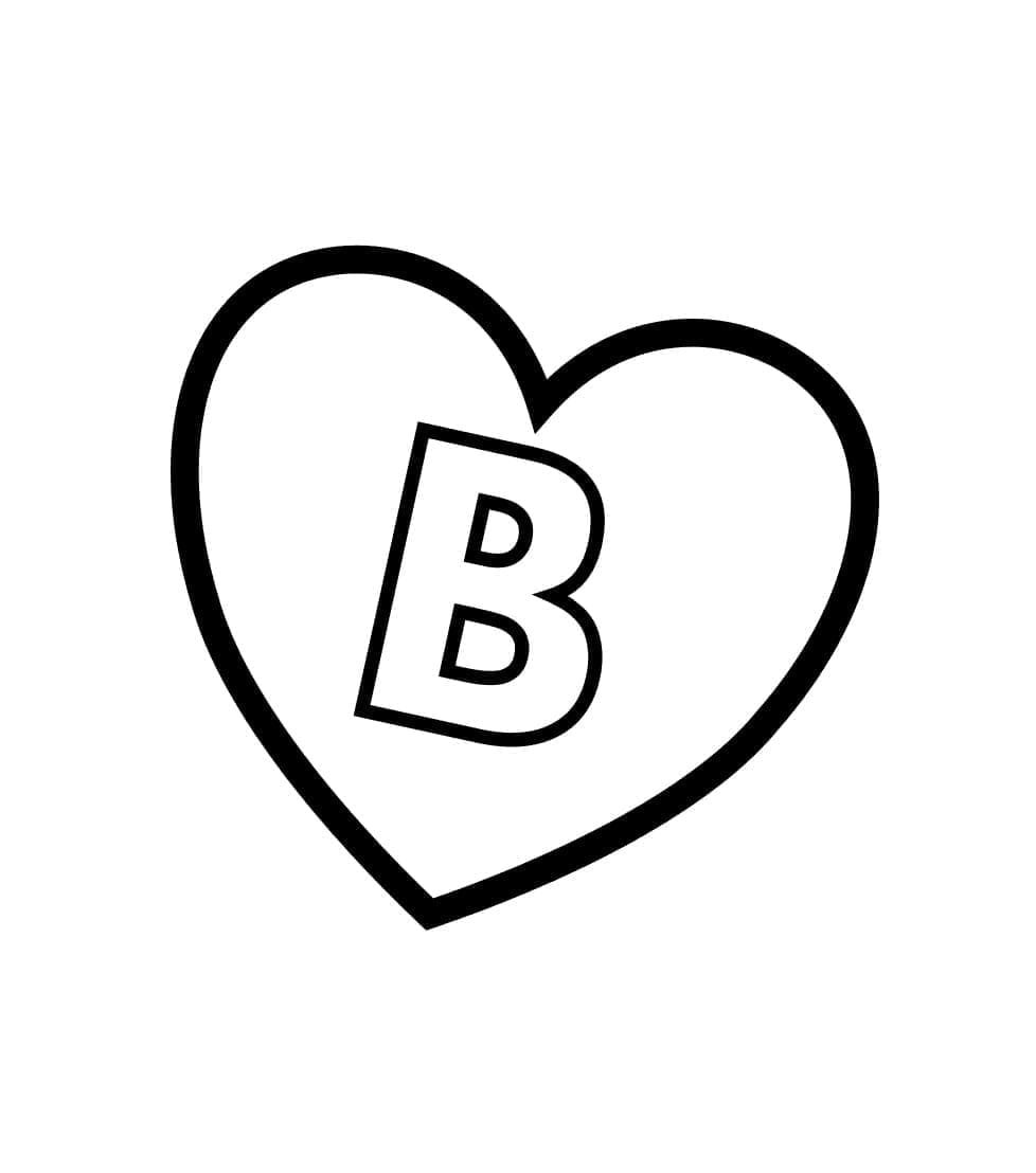 Lettre B en Coeur coloring page