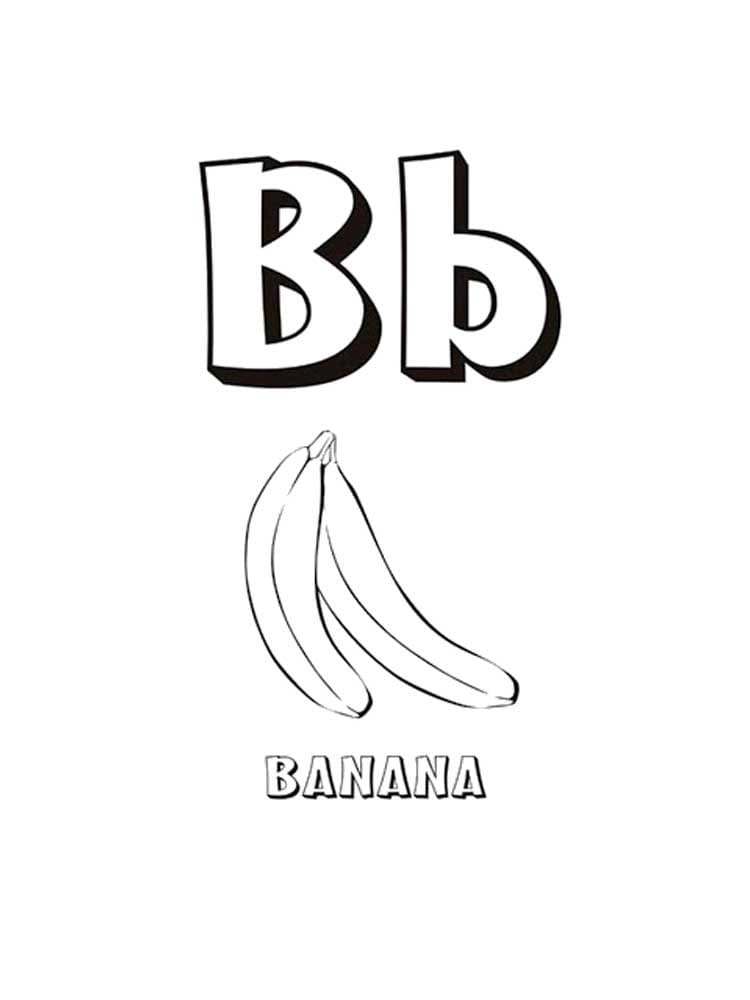 Lettre B est Pour Banane coloring page