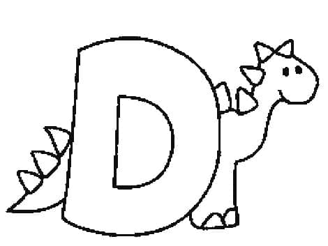 Coloriage Lettre D est Pour Dinosaure