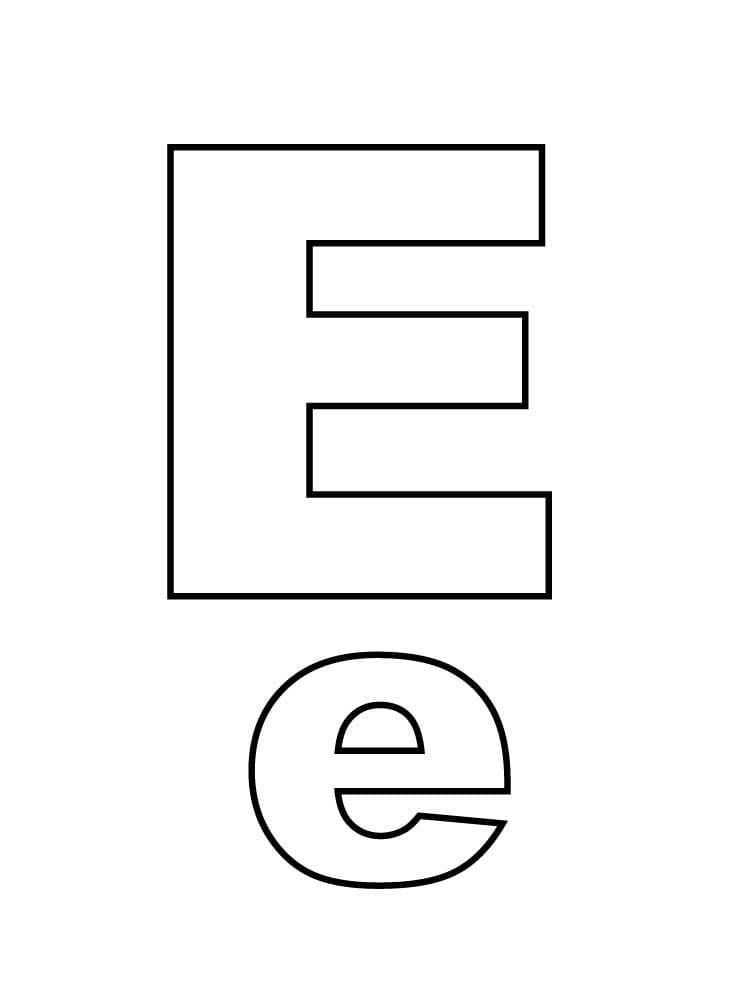 Coloriage Lettre E Classique