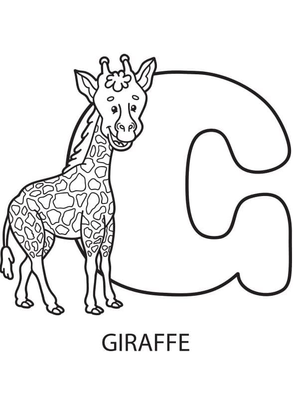 Lettre G est Pour Girafe coloring page