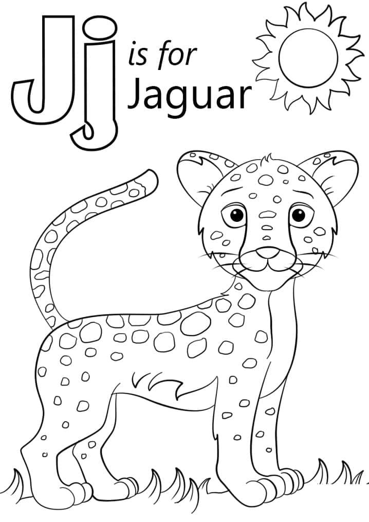 Lettre J est Pour Jaguar coloring page