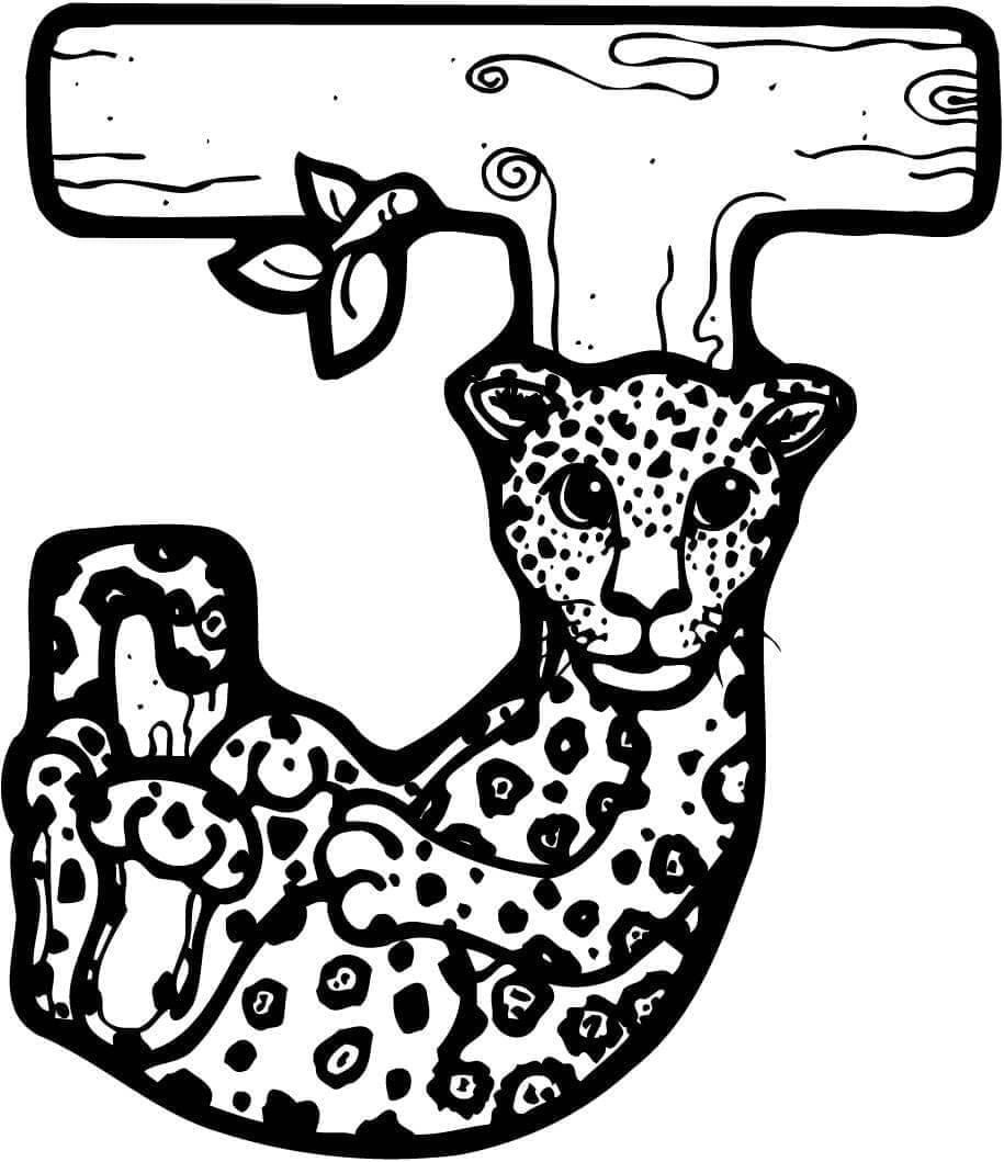 Lettre J Pour Jaguar coloring page