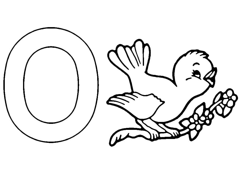 Lettre O est Pour Oiseau coloring page