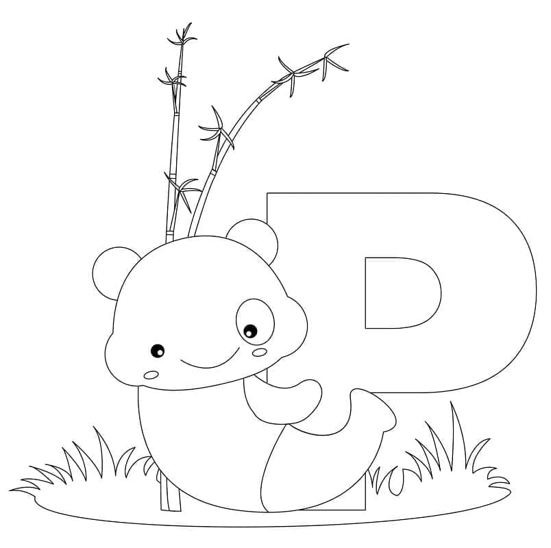 Lettre P est Pour Panda coloring page