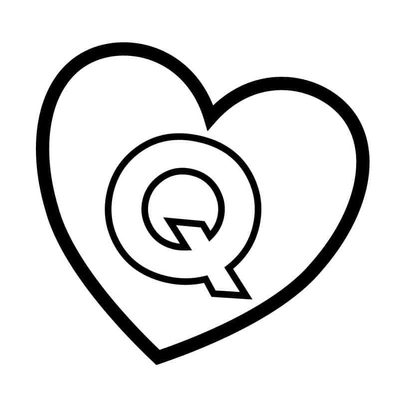 Coloriage Lettre Q en Coeur