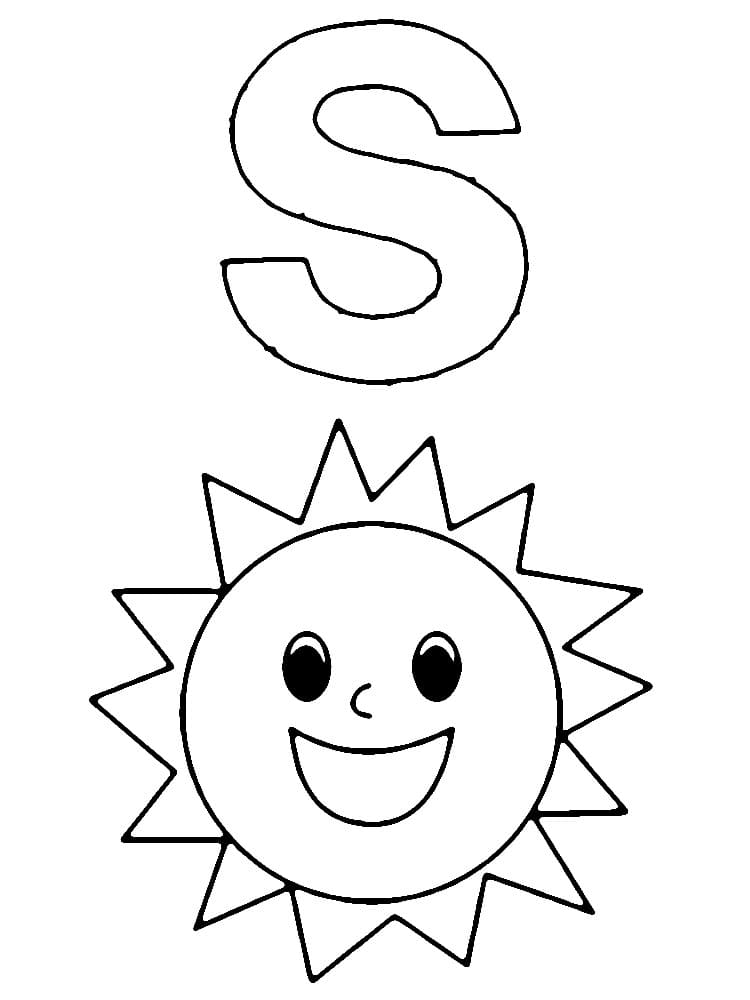 Lettre S est Pour Soleil coloring page