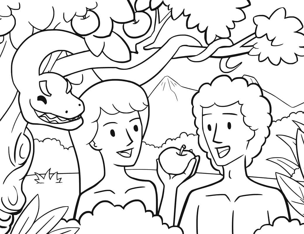 L’histoire d’Adam et d’Ève coloring page