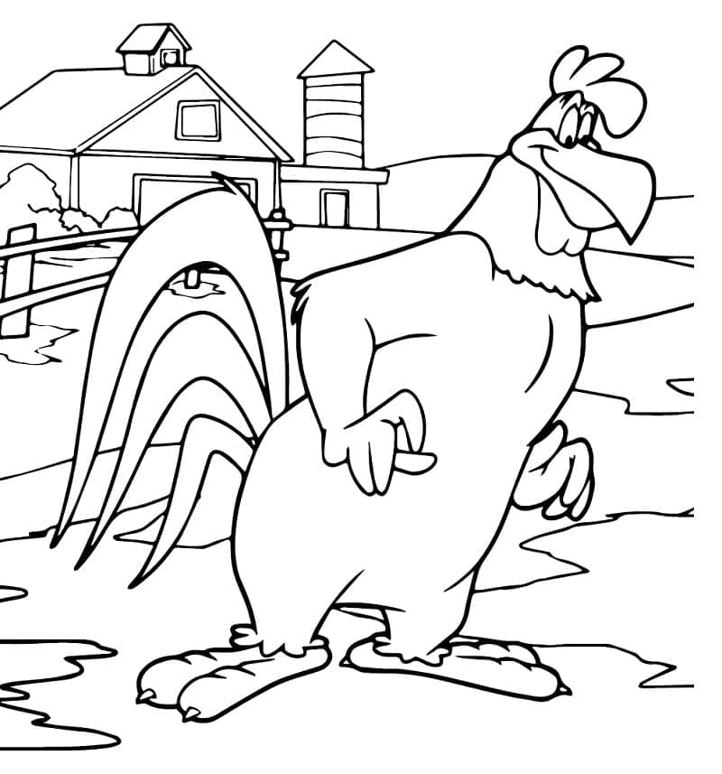 Coloriage Looney Tunes de Charlie le Coq