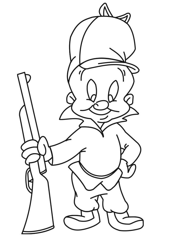 Coloriage Looney Tunes Elmer Fudd