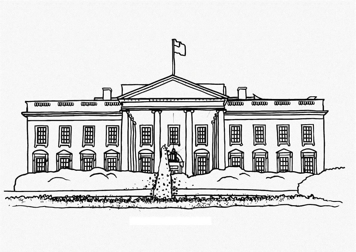 Maison Blanche, Washington DC coloring page