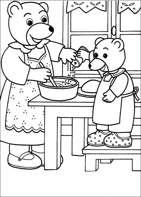 Maman Ourse et Petit Ours Brun coloring page