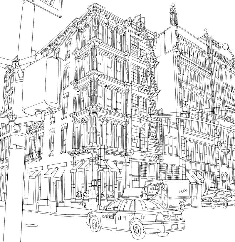 Manhattan coloring page