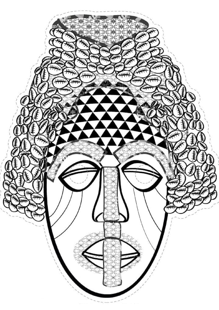 Masque Traditionnel Africain coloring page