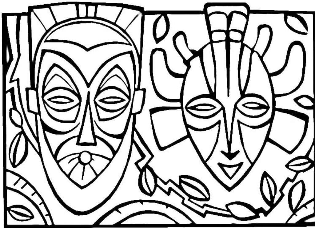Masques Africains coloring page