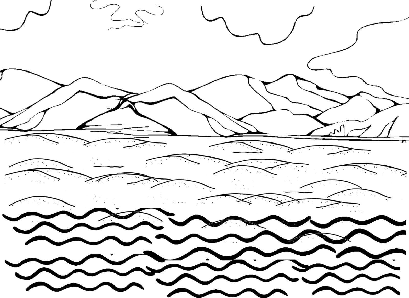 Mer et Montagne coloring page