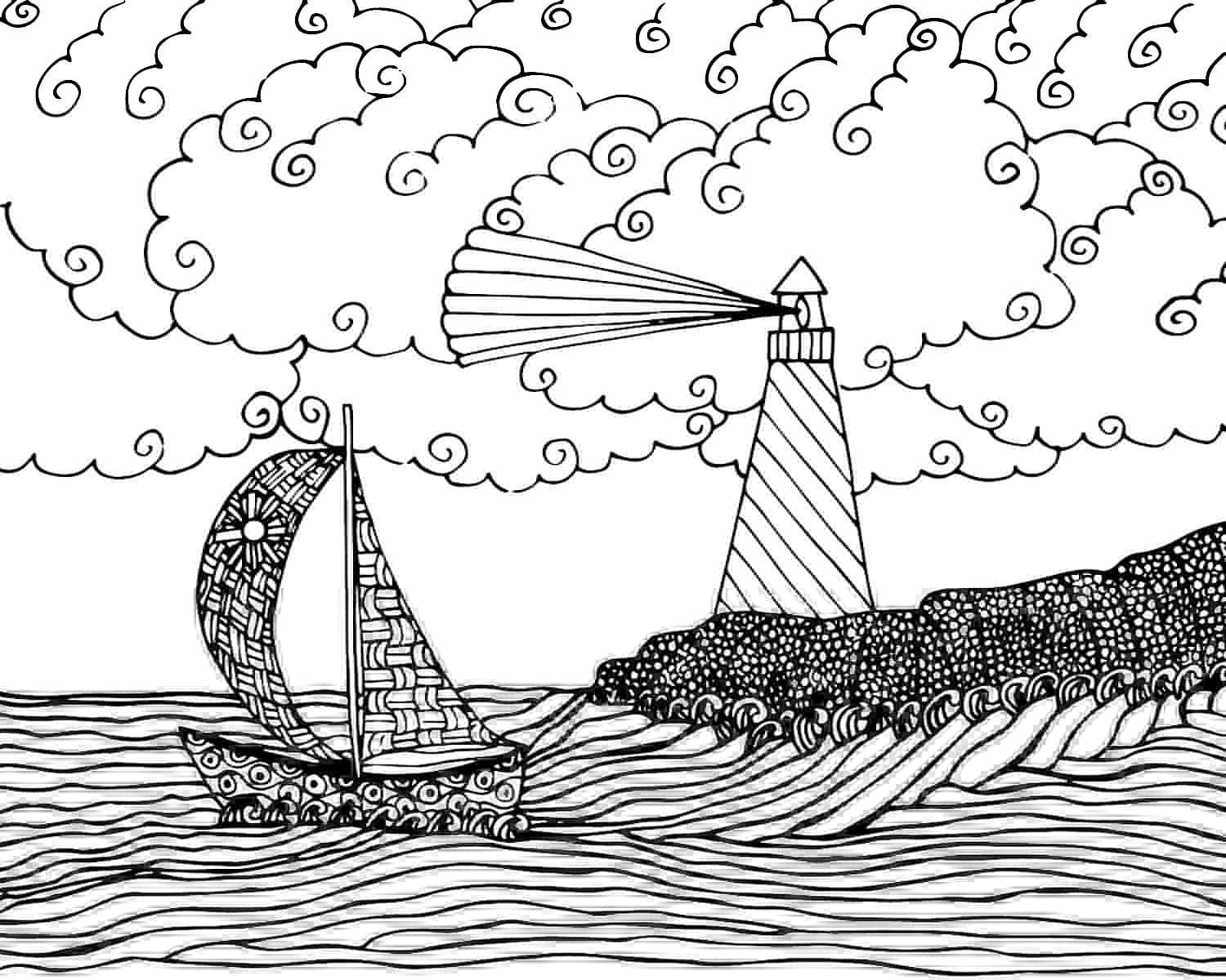 Mer Pour Adultes coloring page