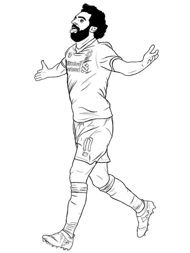 Mohamed Salah de Egypte coloring page