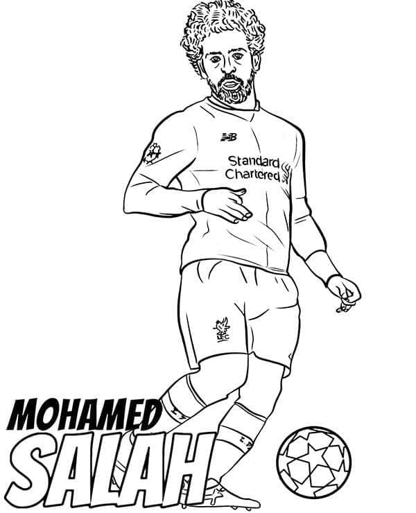 Coloriage Mohamed Salah Footballeur Égyptien