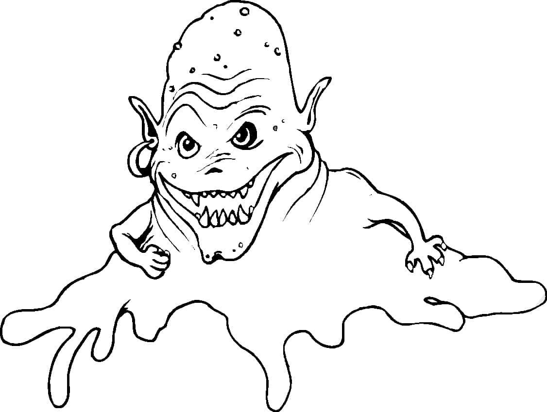 Monstre Effrayant Souriant coloring page