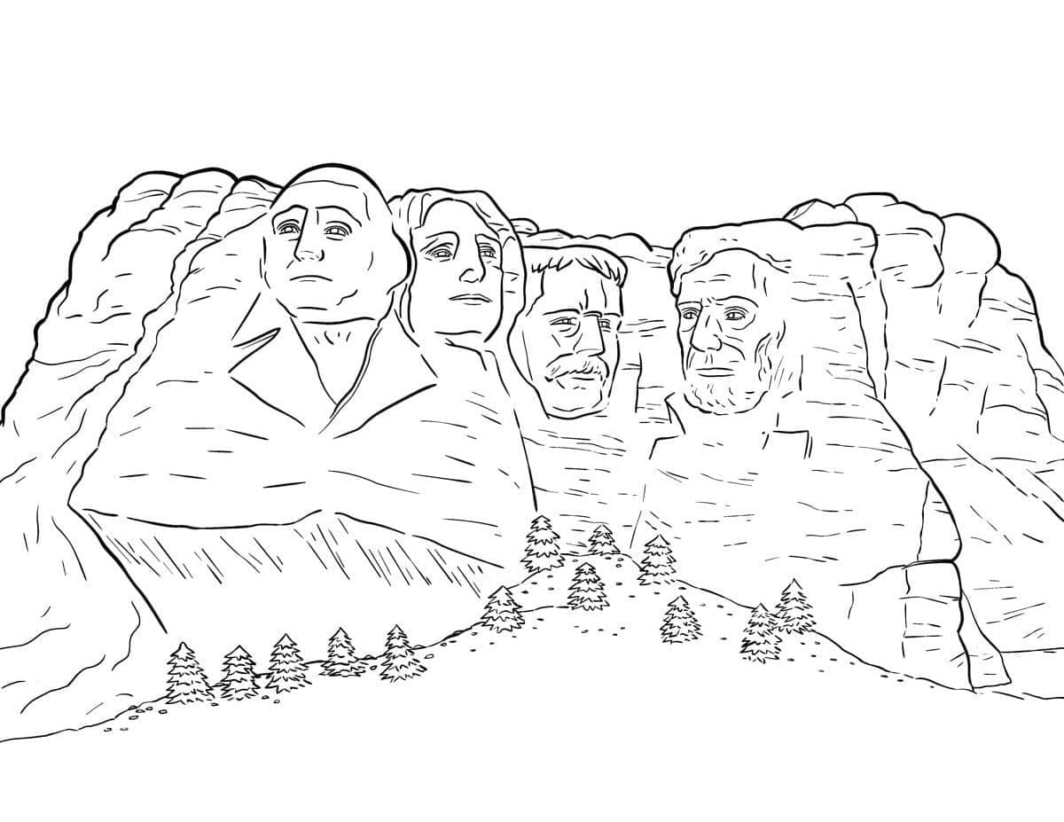 Coloriage Mont Rushmore