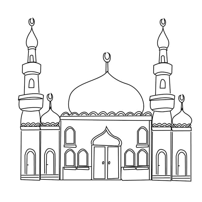 Coloriage Mosquée du Ramadan