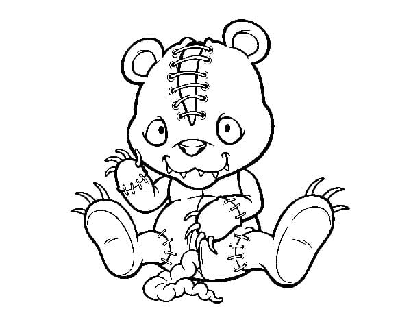 Nounours Effrayant coloring page