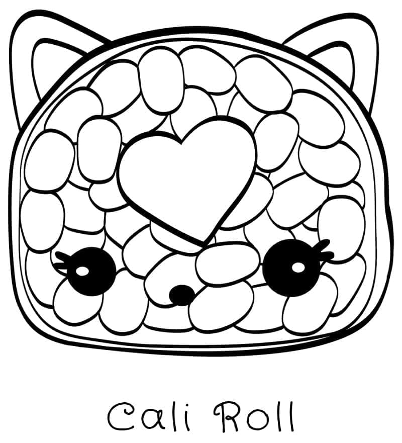 Num Noms Cali Roll coloring page