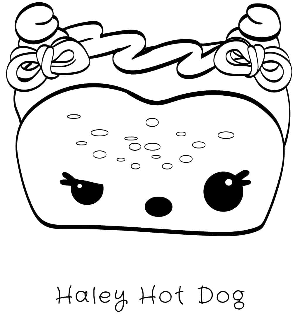 Num Noms Haley Hot Dog coloring page