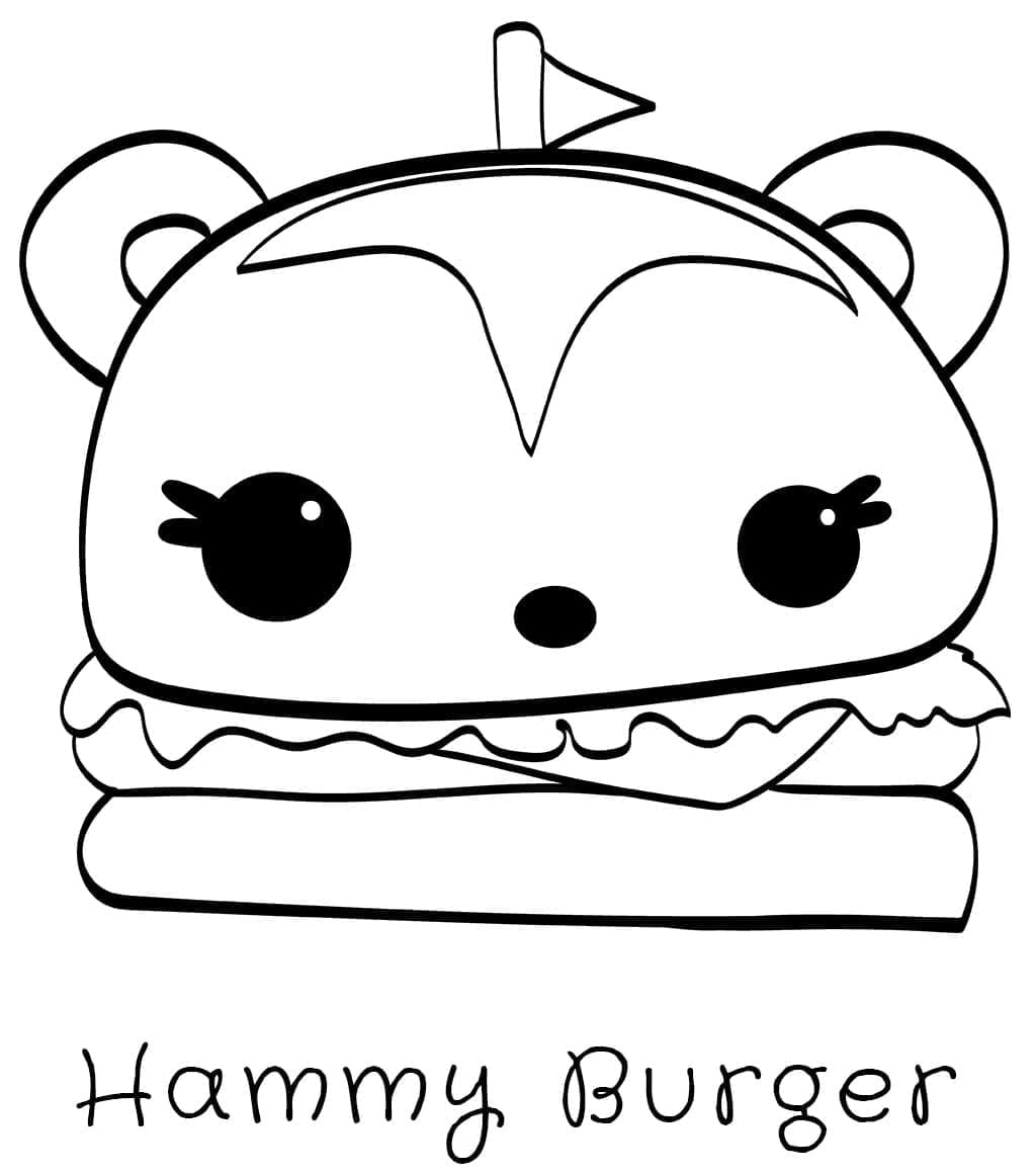 Num Noms Hammy Burger coloring page