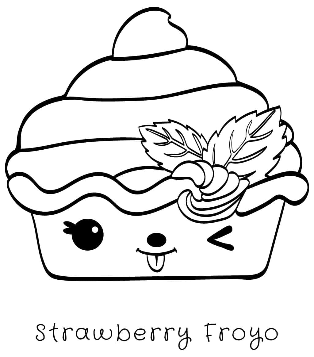 Coloriage Num Noms Strawberry Froyo