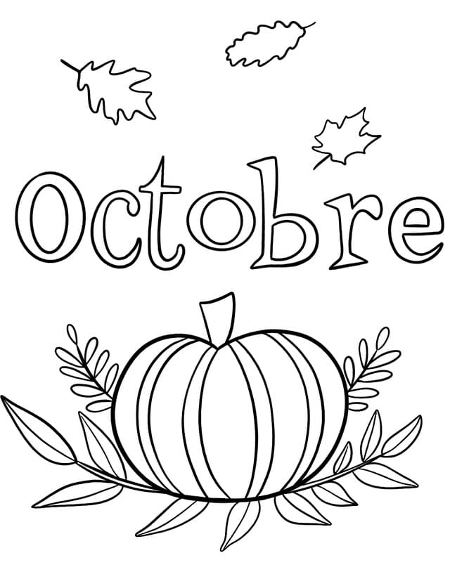 Octobre Imprimable coloring page
