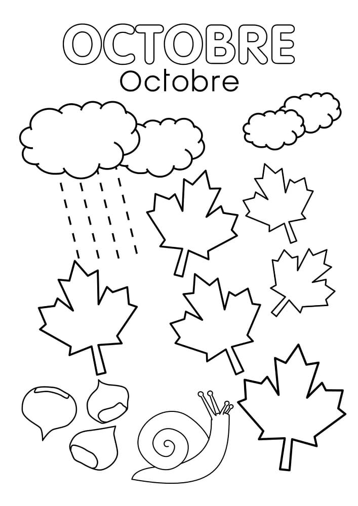 Octobre Pour les Enfants coloring page