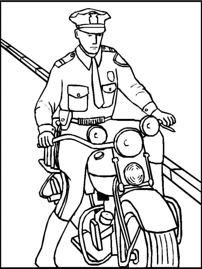 Coloriage Officier de Police Imprimable