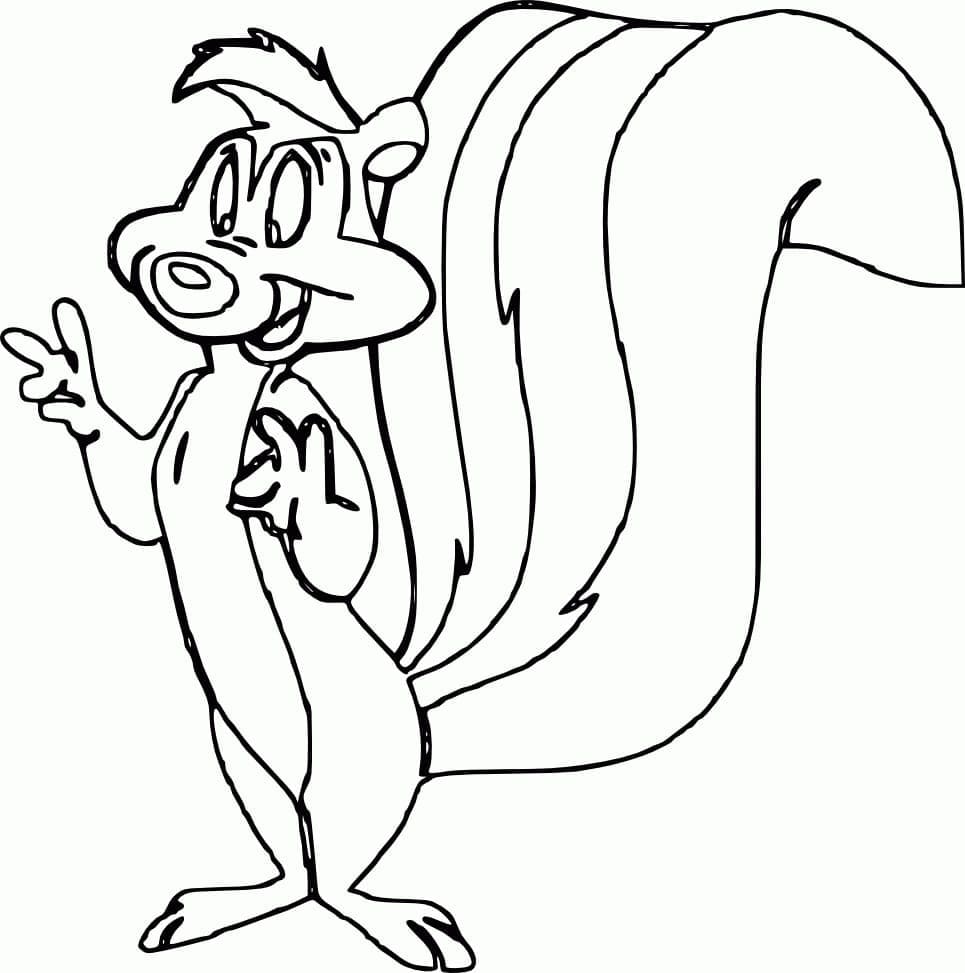 Coloriage Pépé le Putois de Looney Tunes