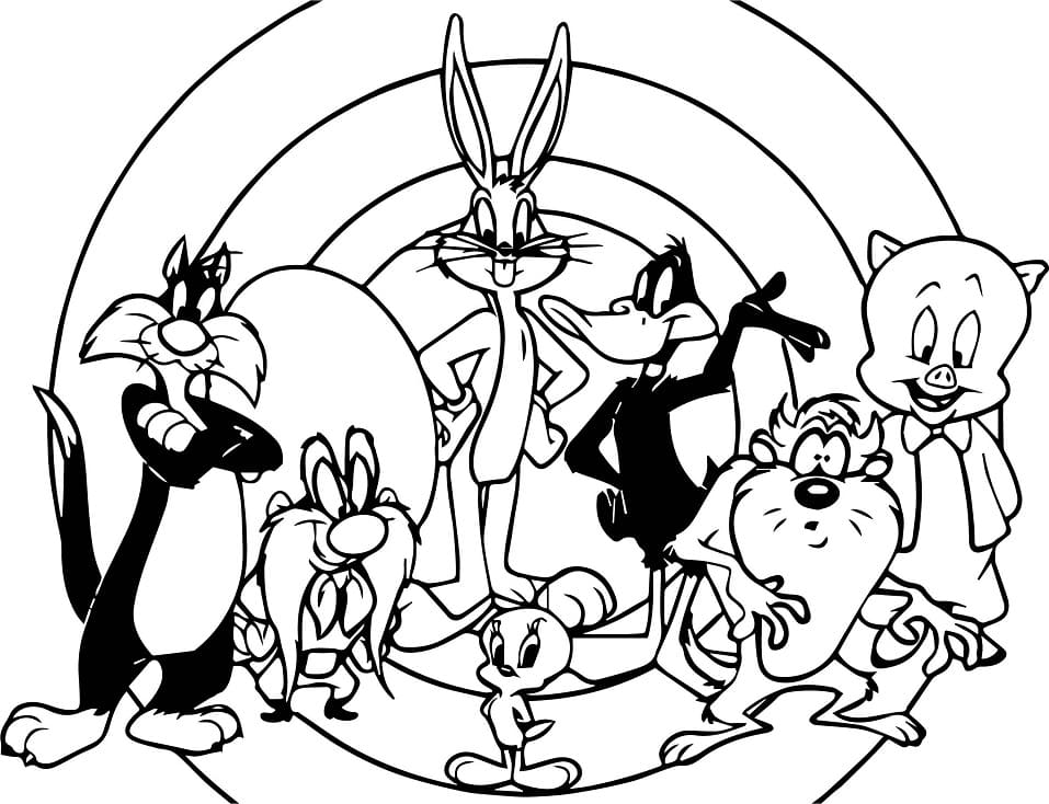Personnages dans Looney Tunes coloring page
