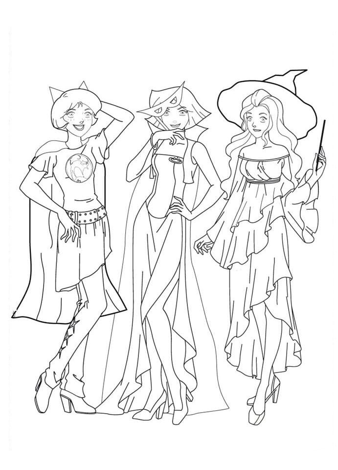 Personnages de Totally Spies coloring page