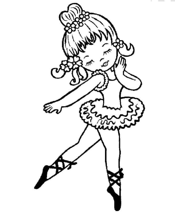 Petite Fille Ballerine coloring page
