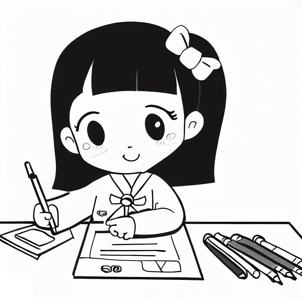 Petite Fille Intelligente coloring page