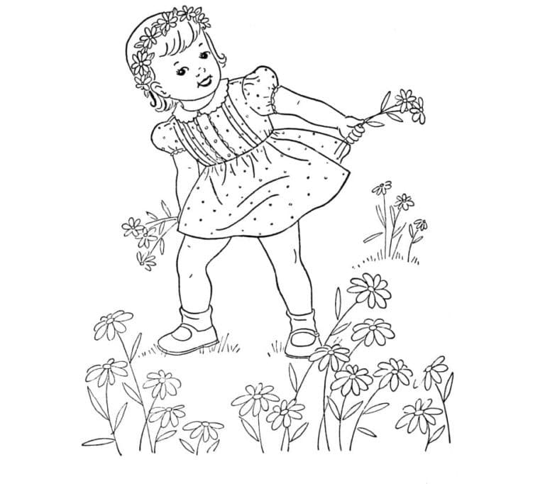 Petite Fille Souriante coloring page
